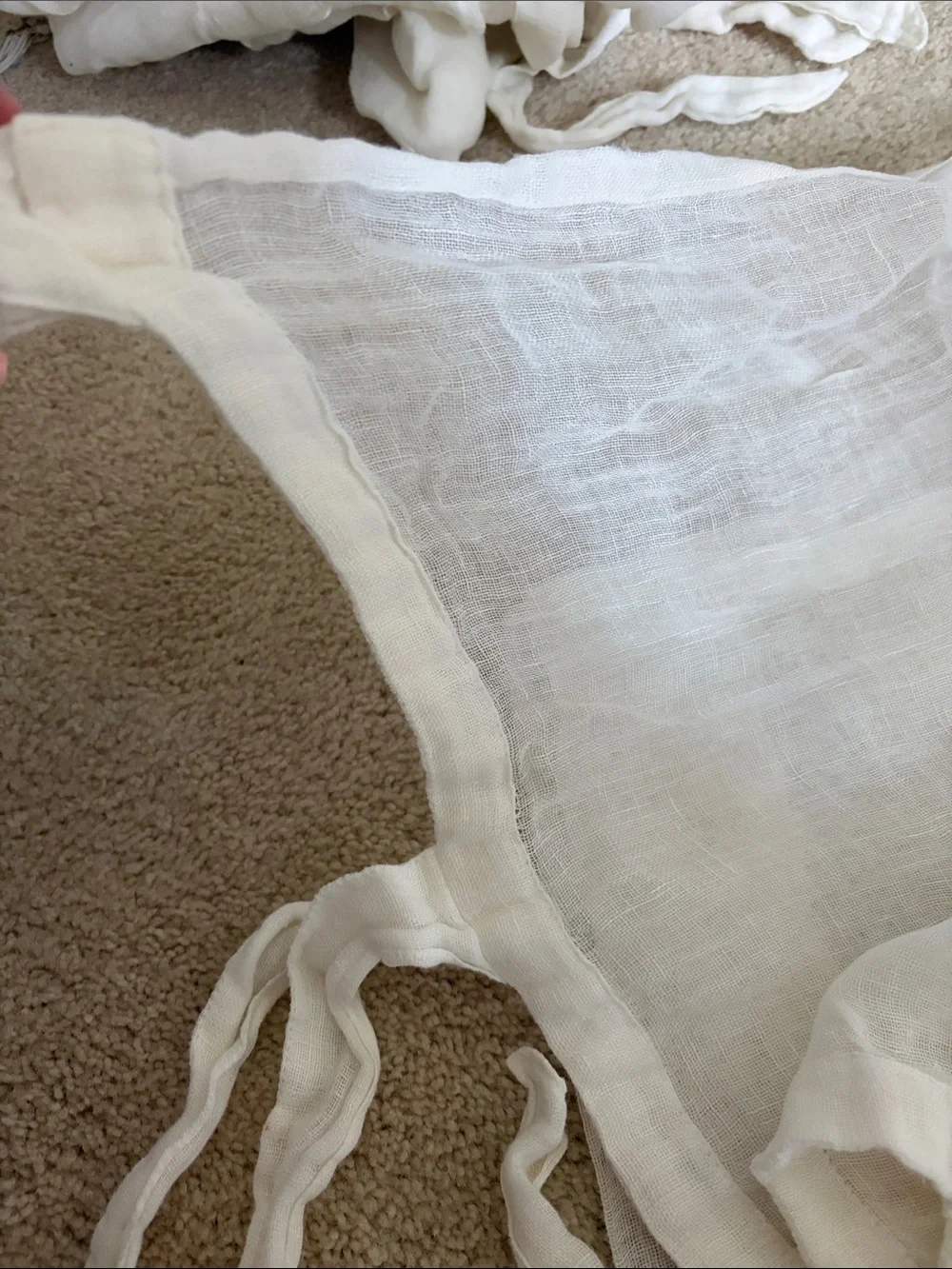 Off White sheer gauze tie-top curtains - Home Accents